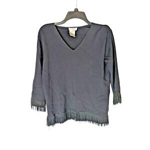 J. MARCO Women's Black V-Neck Top Sz XL